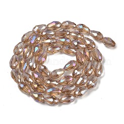 Transparentes perles de verre de galvanoplastie brins&nbsp;LS-EGLA-N013-T4mm-B23