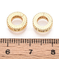 Messing Micro Pave klare Zirkonia europäische Perlen&nbsp;KK-N275-09G