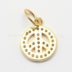 Cz Messing Micro Pave Zirkonia Friedenszeichen Charme&nbsp;ZIRC-L018-05
