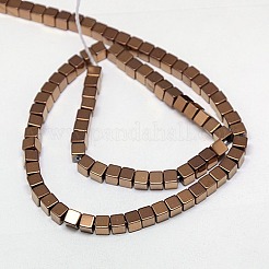 Electroplate non magnetici ematite sintetico fili di perline&nbsp;G-J170A-4x4mm-06