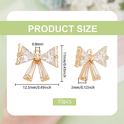 10 breloque en laiton et zircone cubique transparente&nbsp;KK-BC0013-69