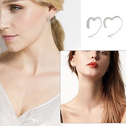Herz-Ohrhänger aus Messing mit 925 Stift aus Sterlingsilber für Damen&nbsp;JE1092A