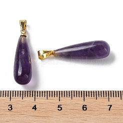 Pendentifs en forme de larme d'améthyste naturelle&nbsp;G-Q005-03G-03