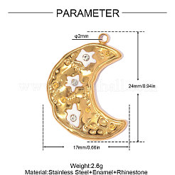 Anhänger aus Edelstahl 304 mit weißer Emaille&nbsp;SA-OY001-38G