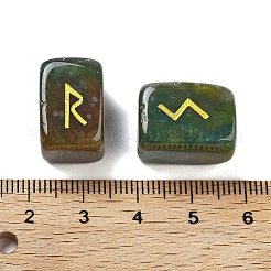 Rechteckige natürliche indische Achat-Runensteine&nbsp;G-Z059-01H