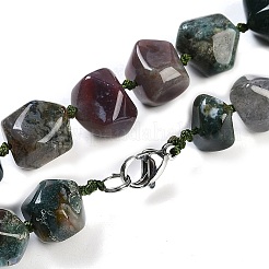 Collares de cuentas con pepitas de ágata india natural para mujeres y hombres&nbsp;NJEW-K388-01T