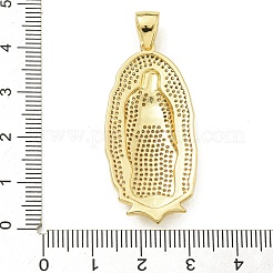 Tema vergine maria cremagliera placcatura ottone micro pavé zirconi cubici trasparenti pendenti&nbsp;KK-Z067-06G-06