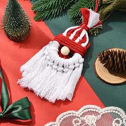 Adornos colgantes de Papá Noel tejidos con hilo de algodón&nbsp;HJEW-JM02455-02