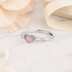 1 verstellbarer Fingerring aus Legierung mit Katzenauge für Damen&nbsp;RJEW-LP0002-81
