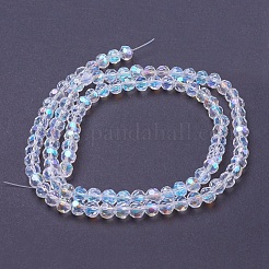 Facettierte (32 Facetten) (32 Facetten) galvanisierte Glasperlenstränge&nbsp;X-EGLA-J042-6mm-AB03