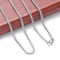 Collane con catene a scatola in acciaio inossidabile 201 anti-appannamento&nbsp;NJEW-L416-02-2.5mm