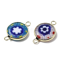 Ciondoli con connettori rotondi piatti lavorati a lume millefiori fatti a mano&nbsp;LAMP-D002-02A-G
