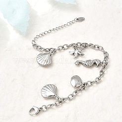 Bracelets à breloques en acier inoxydable 304&nbsp;BJEW-P368-08A-P