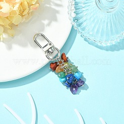 Décorations de pendentif en perles de puce de pierre précieuse de chakra&nbsp;HJEW-JM01237-02