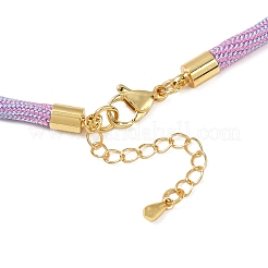 Fabrication de colliers en cordon rond en nylon et coton de 4 mm&nbsp;NJEW-C106-02G-11