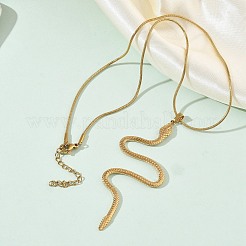 Collana con ciondolo a serpente in acciaio inossidabile 304&nbsp;NJEW-K307-01G
