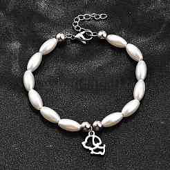 304 Edelstahl-Hunde-Charm-Armbänder für Damen&nbsp;BJEW-C098-10P