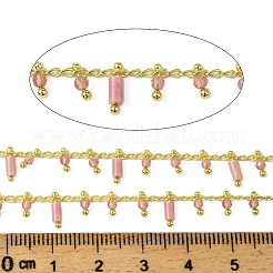 Handgefertigte Säulengliederketten aus Messing&nbsp;CHC-L053-12G-05