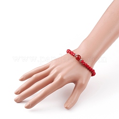 Perles de verre à facettes bracelets extensibles&nbsp;BJEW-JB05887-03