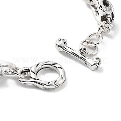 Braccialetti con catene a maglie con teschio in lega retrò per donna uomo&nbsp;BJEW-L684-003AS