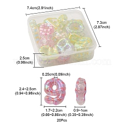 20 Stück transparente Acrylperlen mit UV-Beschichtung&nbsp;OACR-YW0001-58