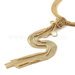 Collier lariat à chaînes en laiton&nbsp;NJEW-P289-09G
