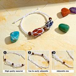 Bracciale intrecciato in nylon 4 pezzo&nbsp;BJEW-SZ0002-48C