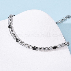 304 Edelstahl mit Zirkonia-Gliederkettenarmbändern für Damen&nbsp;BJEW-G754-01A-P02