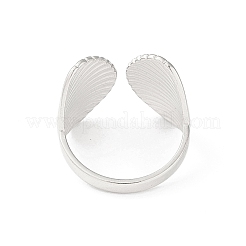 Anelli a polsino aperto a forma di conchiglia in acciaio inossidabile 304&nbsp;RJEW-S418-01P
