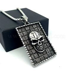 Vintage Punk Halsketten mit Totenkopf-Medaillenanhänger aus Edelstahl 304 für Herren&nbsp;TO1001