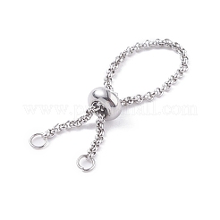 Accesorios de anillo deslizante de cadena rolo de acero inoxidable 304&nbsp;RJEW-JR00443-02