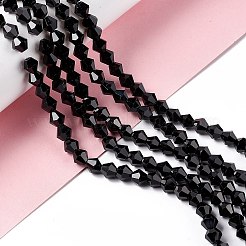 Colore nero perline bicono vetro sfaccettato fili&nbsp;X-GLAA-S026-6mm-10