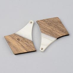 Pendentifs en résine opaque et bois de noyer&nbsp;RESI-S389-055A-C04
