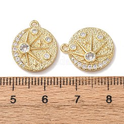Pendentifs en laiton sertis de micro-pavés de zircone cubique en forme d'étoile et de lune&nbsp;LS-KK-A295-11A-G