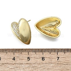 Ohrstecker aus Messing mit Mikropavé und klaren kubischen Zirkonia für Damen&nbsp;EJEW-F363-06G