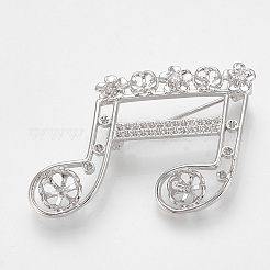 Messing Brosche Strass Fassungen&nbsp;KK-T027-11P