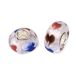 Handgefertigte Glasperlen mit Messingkern im europäischen Stil&nbsp;LAMP-N044-04S-01