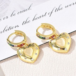 Boucles d'oreilles créoles pendantes en forme de cœur&nbsp;KK-CBAD9DF-01G-A