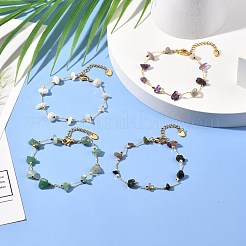 Braccialetto di perline di pietre preziose naturali miste per le donne della ragazza&nbsp;BJEW-JB06983