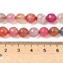 Tinti agata naturale perle tonde sfaccettato fili&nbsp;G-E320E-8mm-13