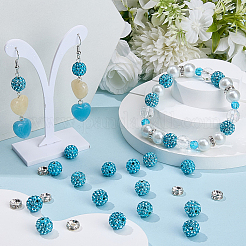 DIY Runde Polymer Clay Strass & Strass Unterlegscheibe Abstandsperlen Schmuckherstellung Zubehör Kits&nbsp;DIY-SC0027-50C