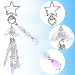 6 colgante decorativo de acrílico y vidrio con forma de lágrima de 6 estilos&nbsp;HJEW-SC00144