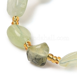 Conjuntos de pulseras y collares con cuentas de prehnita natural&nbsp;SJEW-P004-01P-03