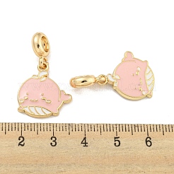 Encantos colgantes europeos de ballena esmaltada de aleación con revestimiento en estante&nbsp;FIND-B034-53G-01