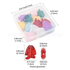 14 Stück 7 Farben Glas-Emaille-Perlen&nbsp;LAMP-FS0001-59