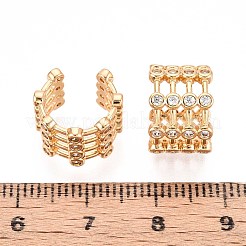 Orecchini a polsino in zircone chiaro con micro pavè di ottone&nbsp;EJEW-T047-84G