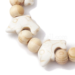 Strand Delfin gefärbt synthetische türkisfarbene Perlen Stretch-Armbänder&nbsp;BJEW-JB10288-01