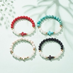Bracelet extensible en jade blanc naturel&nbsp;BJEW-JB08295