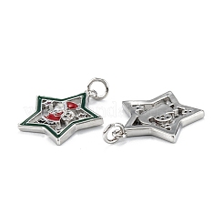 Pendentifs en laiton micro pavé sur le thème de noël en zircone cubique&nbsp;X-ZIRC-L101-05P