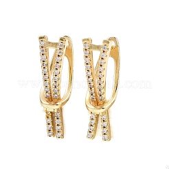 Pendientes de aro con micropavé de latón y circonitas cúbicas transparentes&nbsp;EJEW-G446-02G